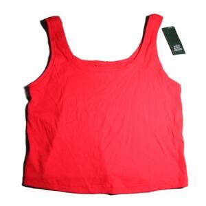 Wild Fable Women's Red Ribbed Tank Top Size XL Square Neck Wide Straps